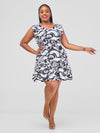 Effie Sleeveless Shift Dress - Black / White