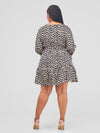 Sia Shift Dress - Black / Cream Polka Dots