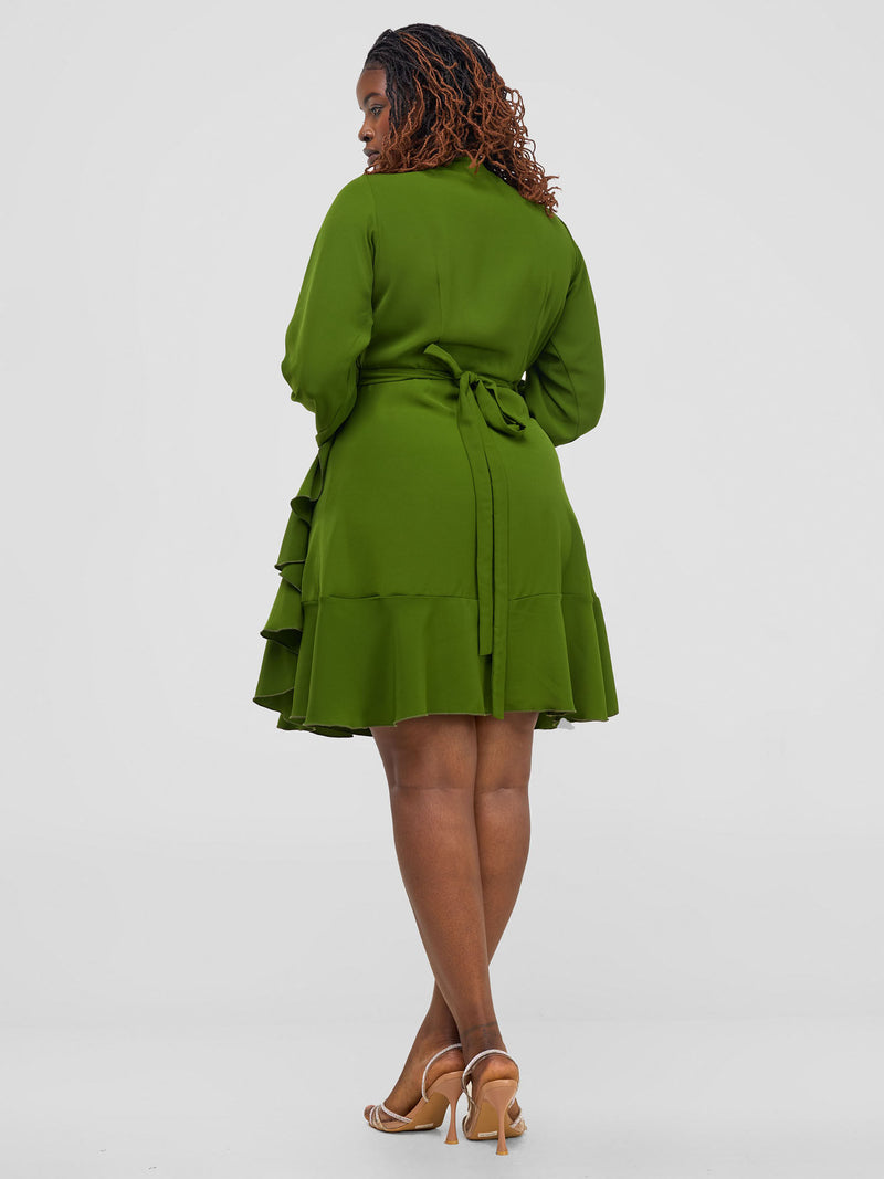 Zin Wrap Dress-Green