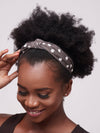 Mbaya Headband - Grey / White Polka