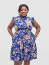 Vatusia Shift Dress - Navyblue/Beige