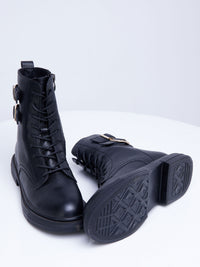 Awsome Double Half Martin Boots - Black