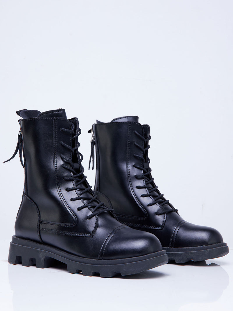 Weza Double Half Martin Boots - Black