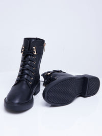 Weza Double Half Martin Boots - Black