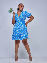 Queen Wrap Dress - Blue