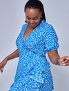 Queen Wrap Dress - Blue