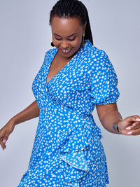 Queen Wrap Dress - Blue