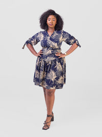 Sade shift dress - Navyblue/Cream