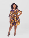 Sawalli  Shirt Dress - Purple/Mustard/Green
