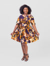 Sawalli  Shirt Dress - Purple/Mustard/Green