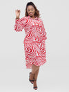 Kakiuru Shirt Dress - Red/White