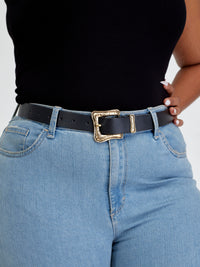 Safina with a square Buckle- Black