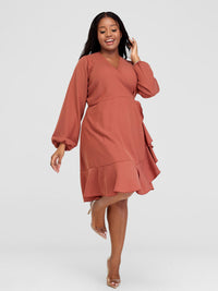 Cherono Wrap Dress - Brown