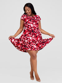 Atemi Shift Dress - Red