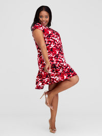 Atemi Shift Dress - Red