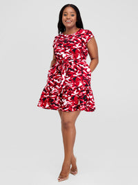 Atemi Shift Dress - Red