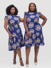 Umukoko Shirt Dress - Navyblue/Cream