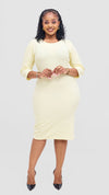 Kiera Bodycon Dress-Cream