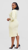 Kiera Bodycon Dress-Cream
