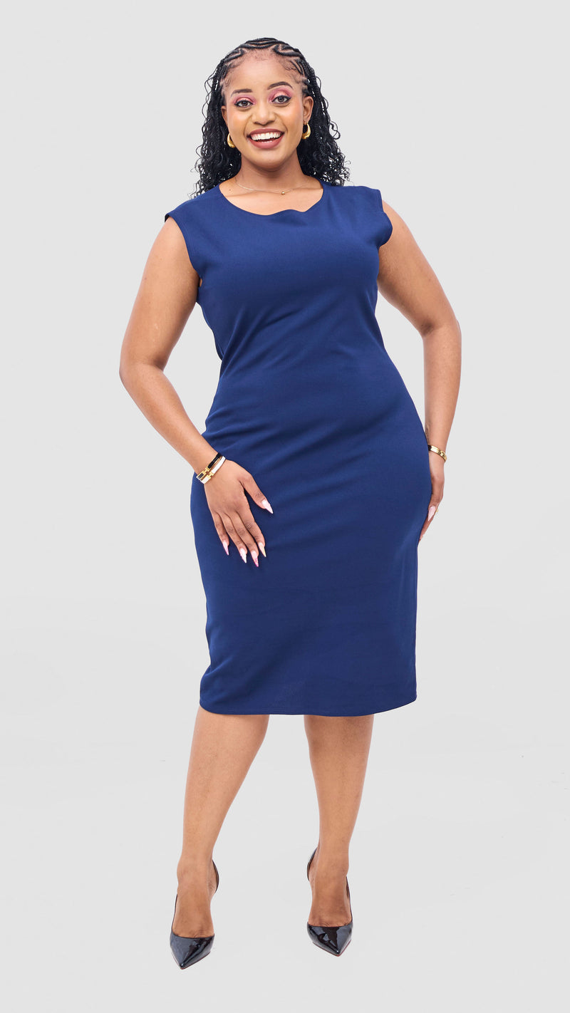 Adalee Bodycon Dress-Navy Blue LIZOLA FASHION KENYA Adalee Bodycon Dress-Navy Blue LIZOLA FASHION KENYA