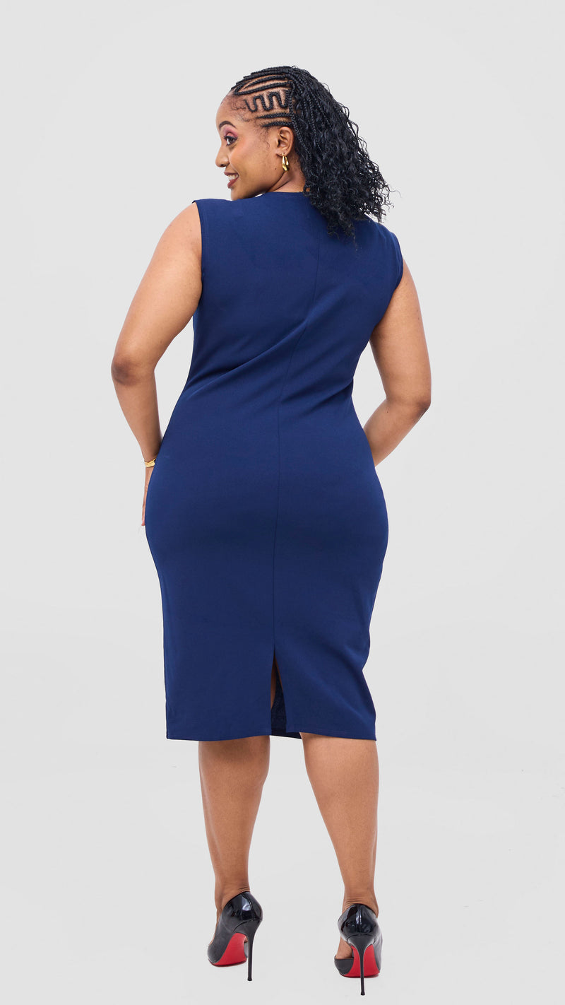 Adalee Shift Dress-Navy Blue