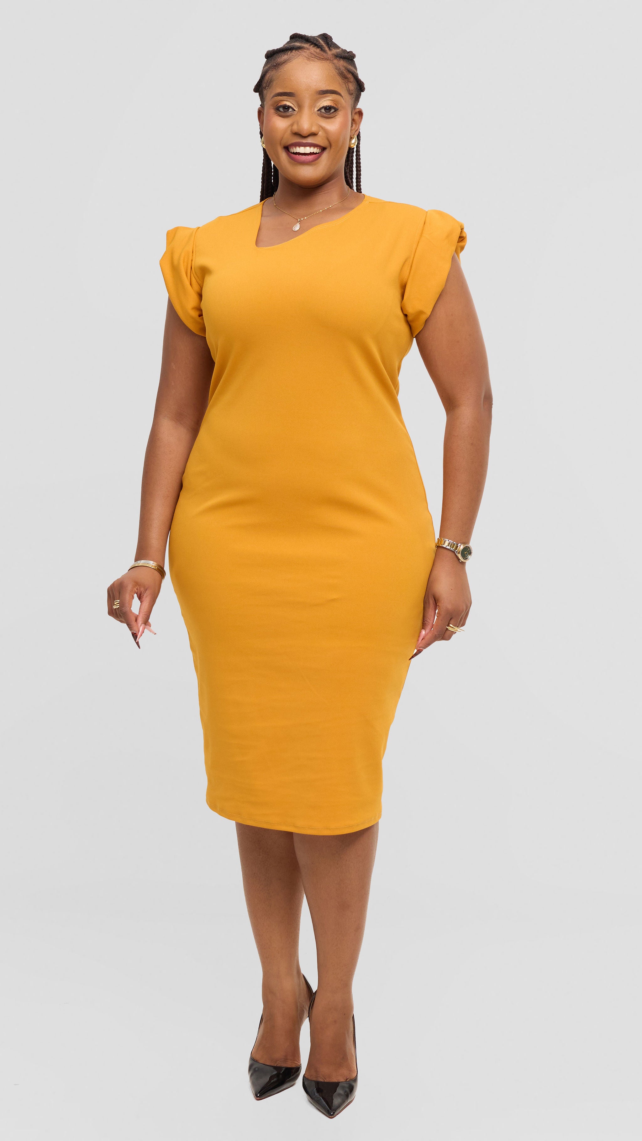 Malaika Bodycon Dress - Mustard