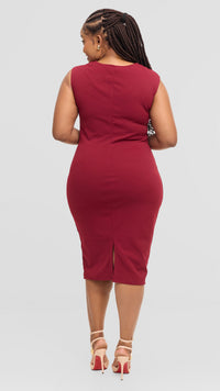 Avah Bodycon Dress - Maroon