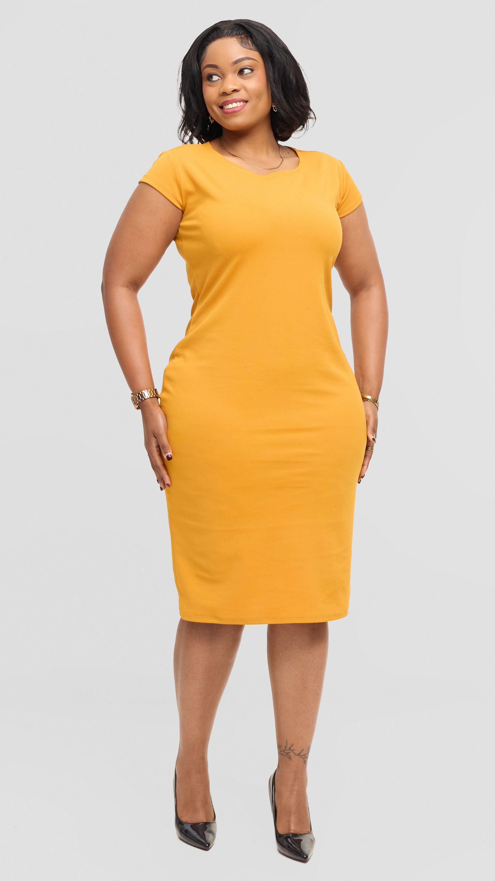 Connor Bodycon Dress - Mustard