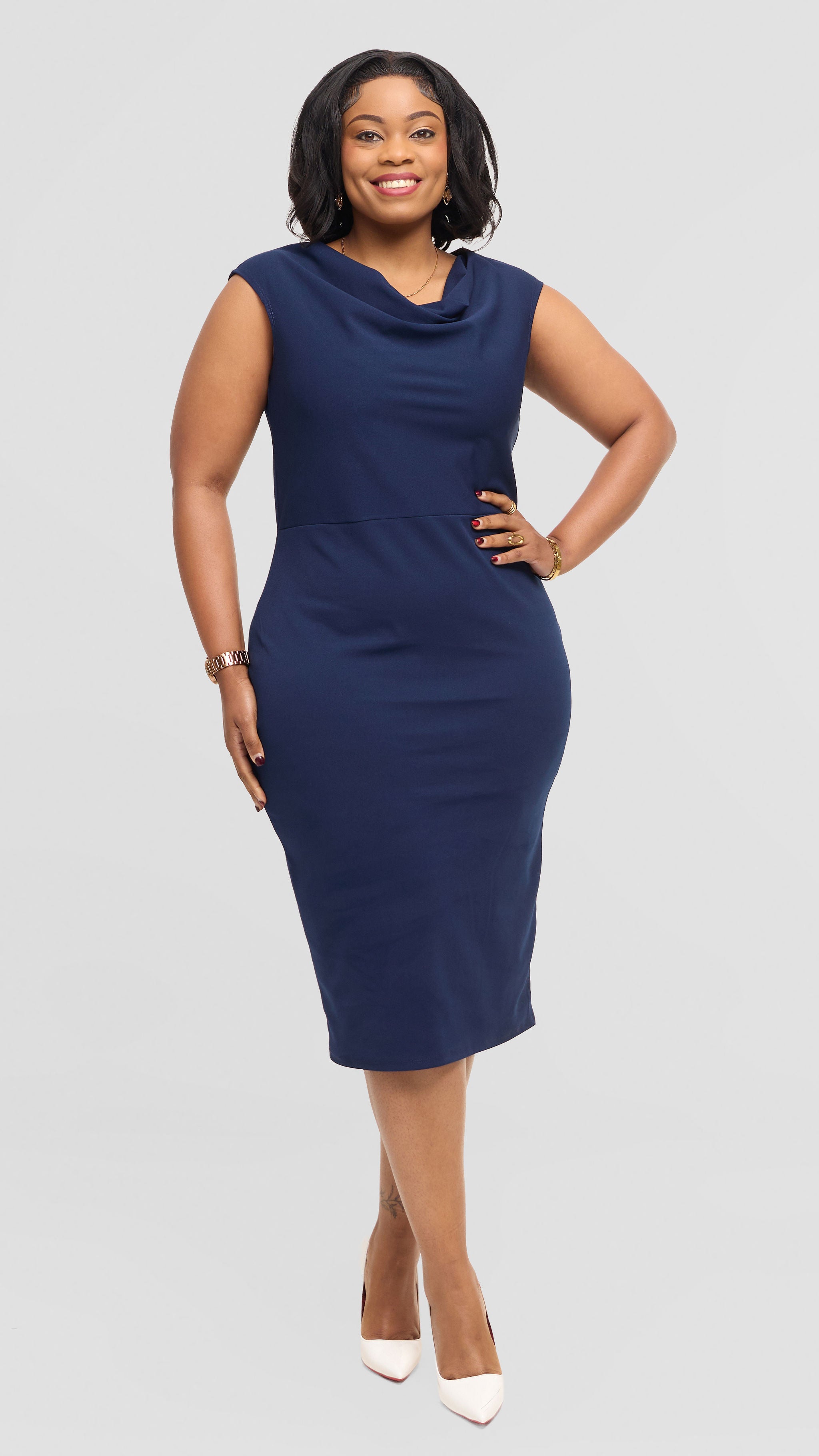 Branok Bodycon Dress - Navyblue