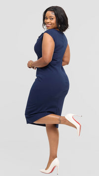 Branok Bodycon Dress - Navyblue