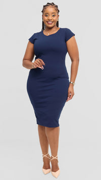 Mandy Bodycon Dress - Navyblue