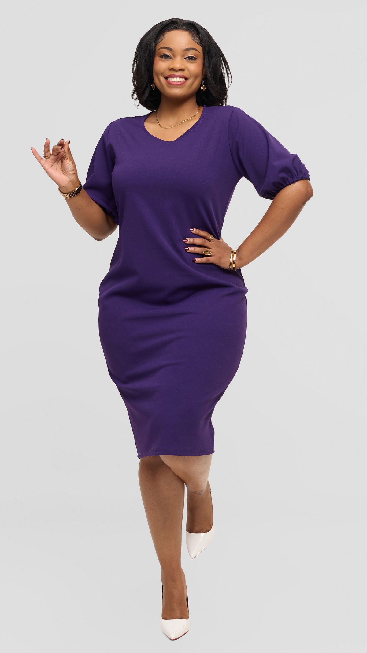 Meddy Bodycon Dress - Purple