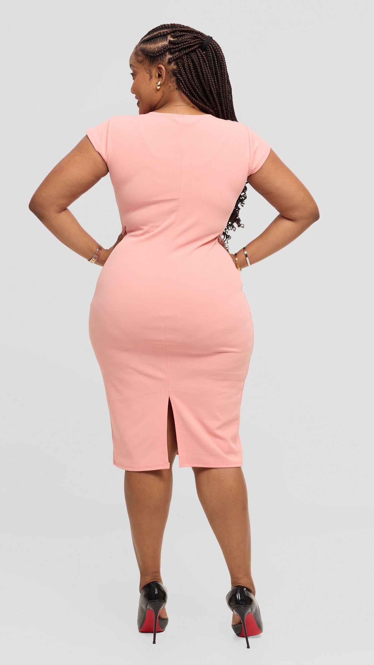 Zena Bodycon Dress - Peach