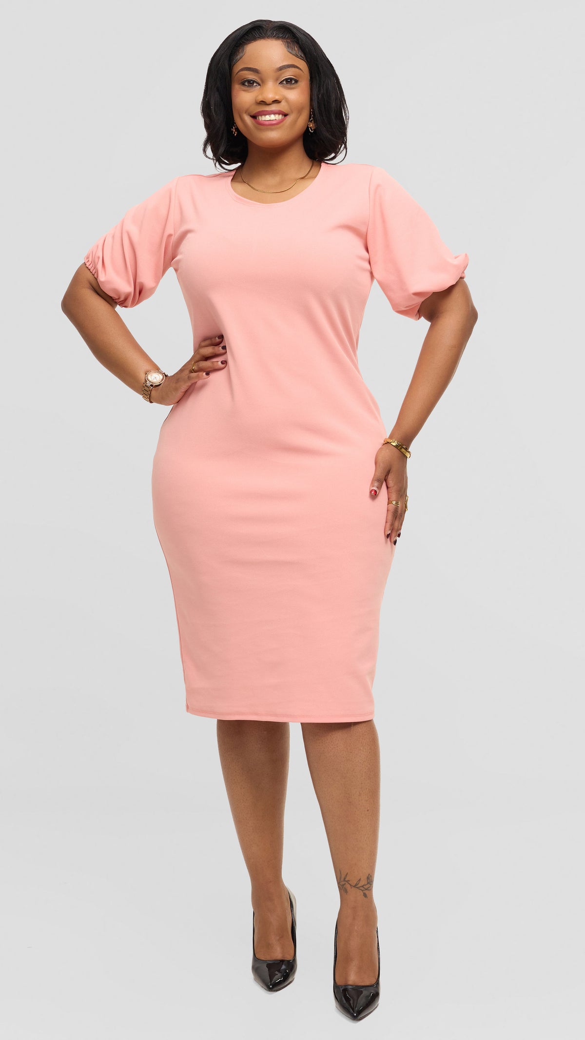 Lume Bodycon Dress - Peach