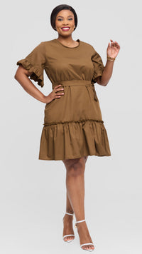 Sylvia Shift Dress - Brown