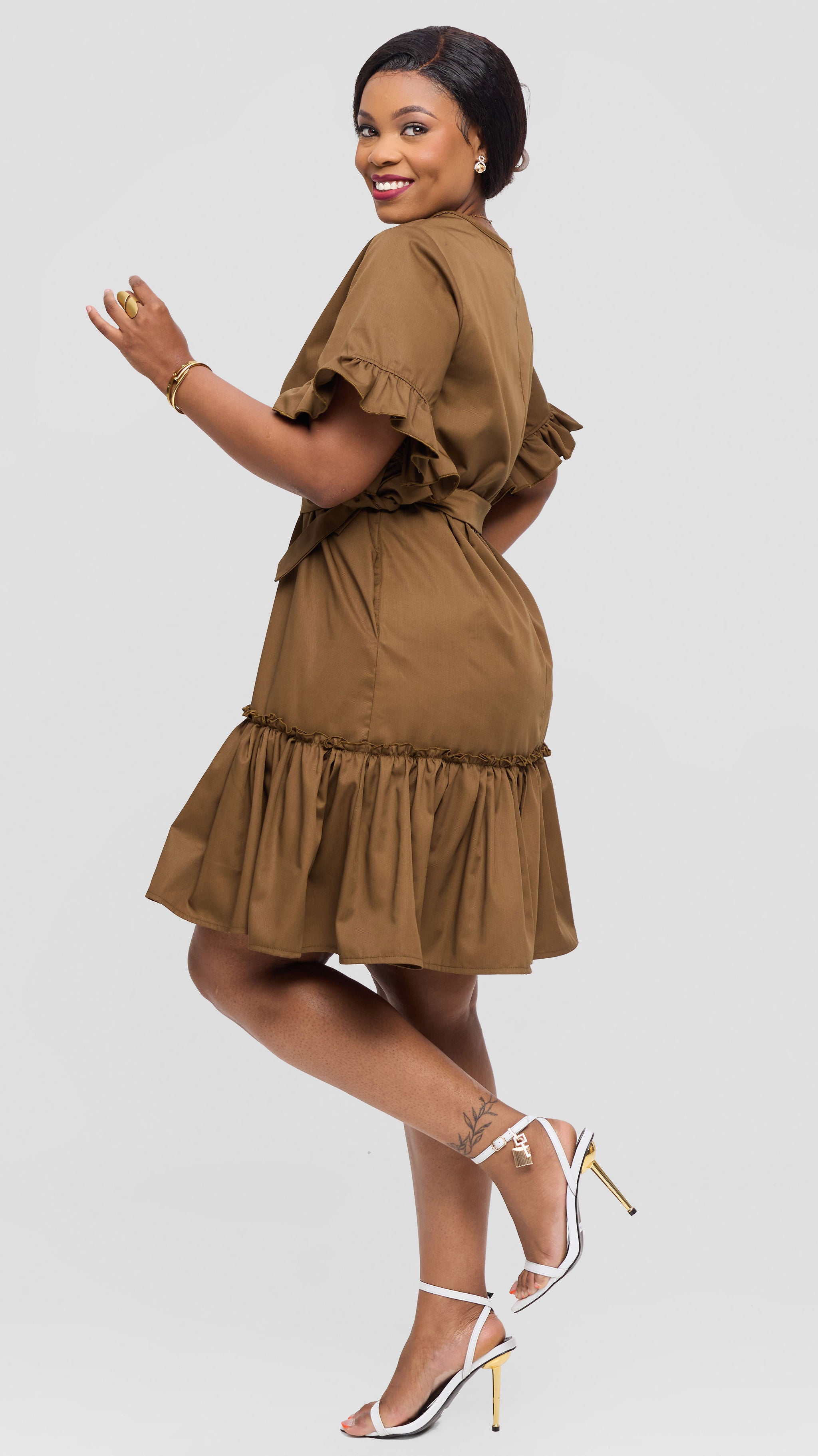 Sylvia Shift Dress - Brown