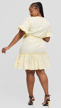 Talia Shift Dress - Cream/Yellow