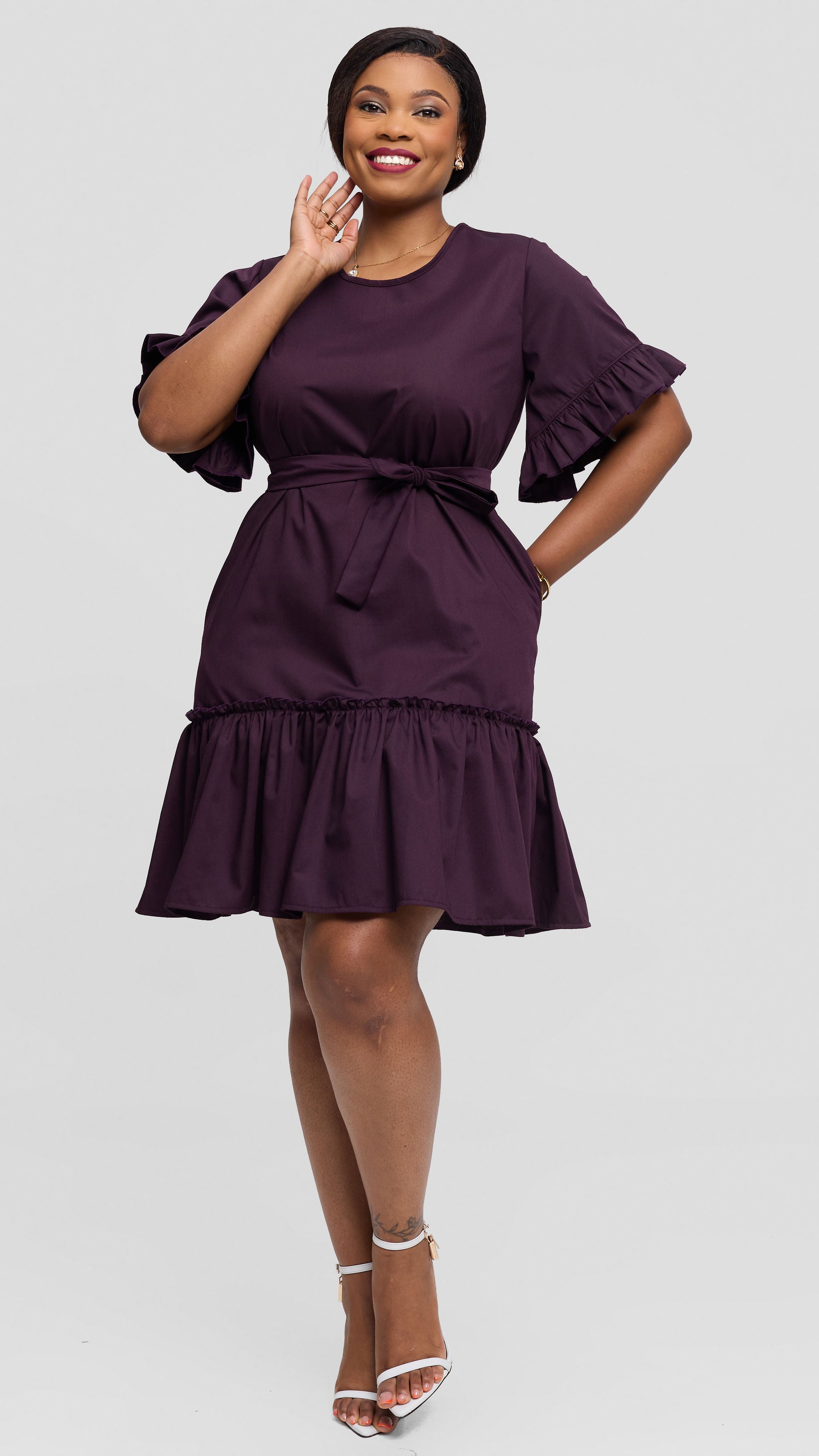 Sutton Shirt Dress - Dark purple