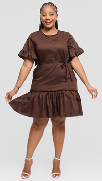 Tessa Shift Dress - Brown