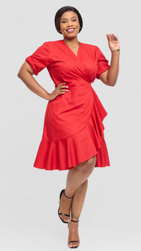 Violet Wrap Dress - Red