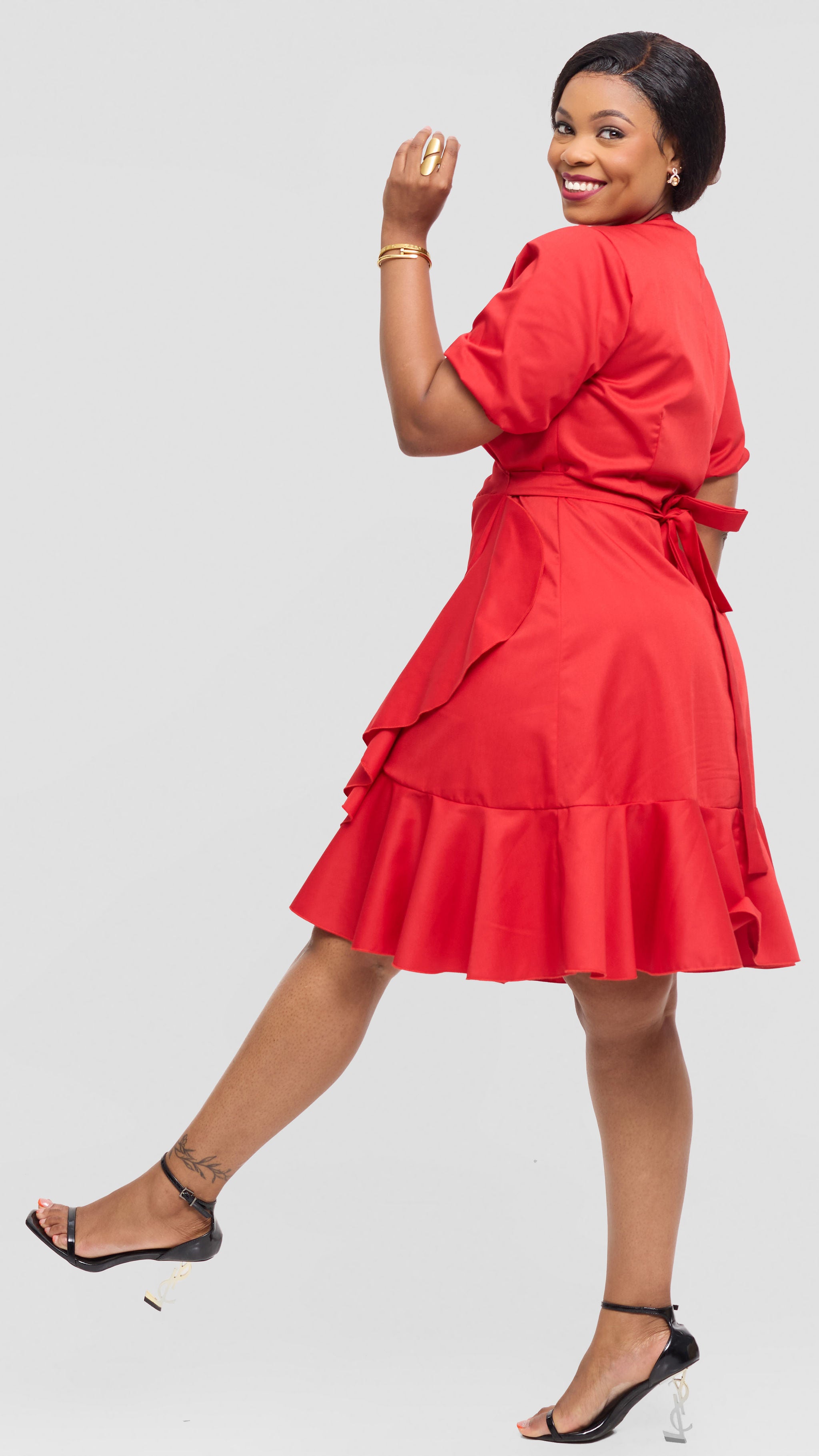 Violet Wrap Dress - Red