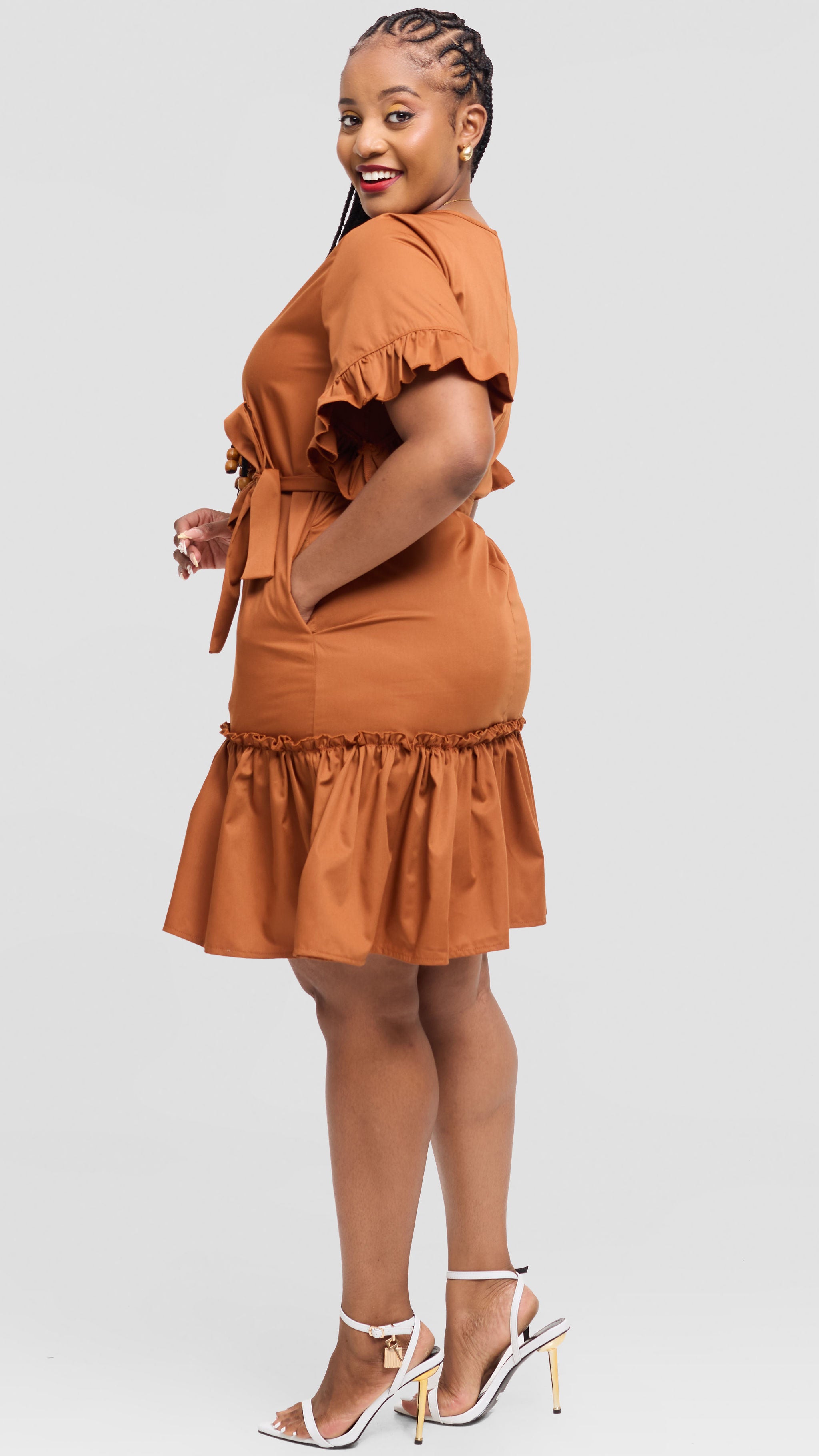 Tatum Shift Dress - Brown