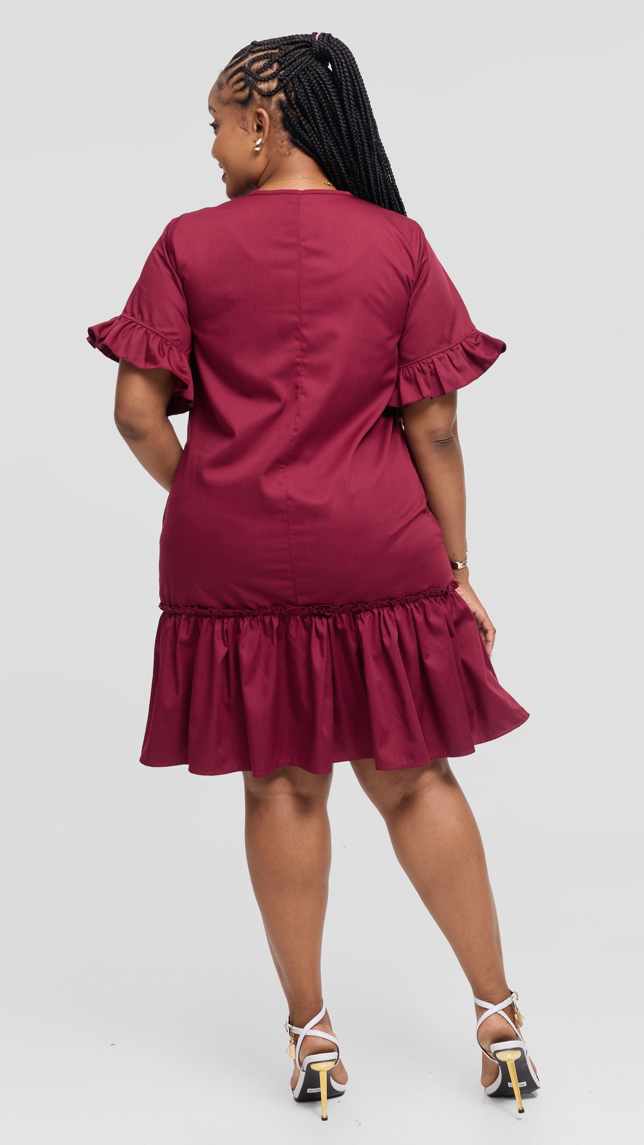 Sylvie  Shift Dress - Maroon