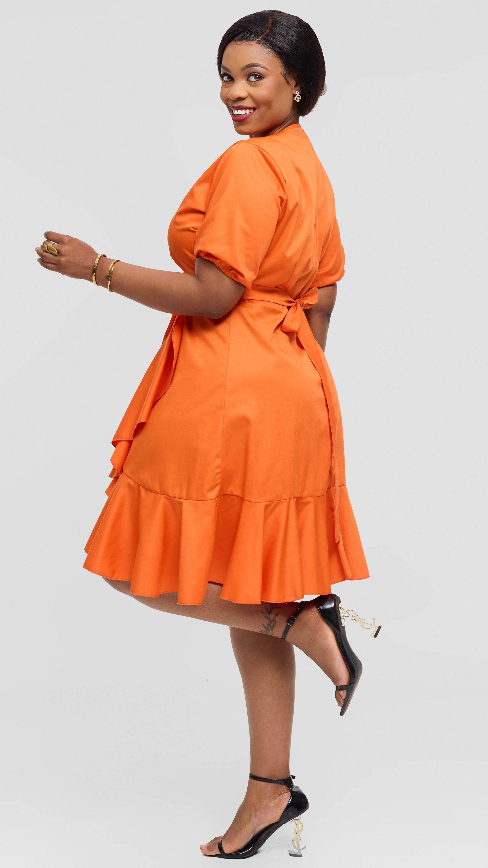 Wendy Wrap Dress - Orange