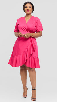 Vienna Wrap Dress - Pink