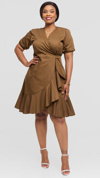 Willa Wrap Dress - Brown