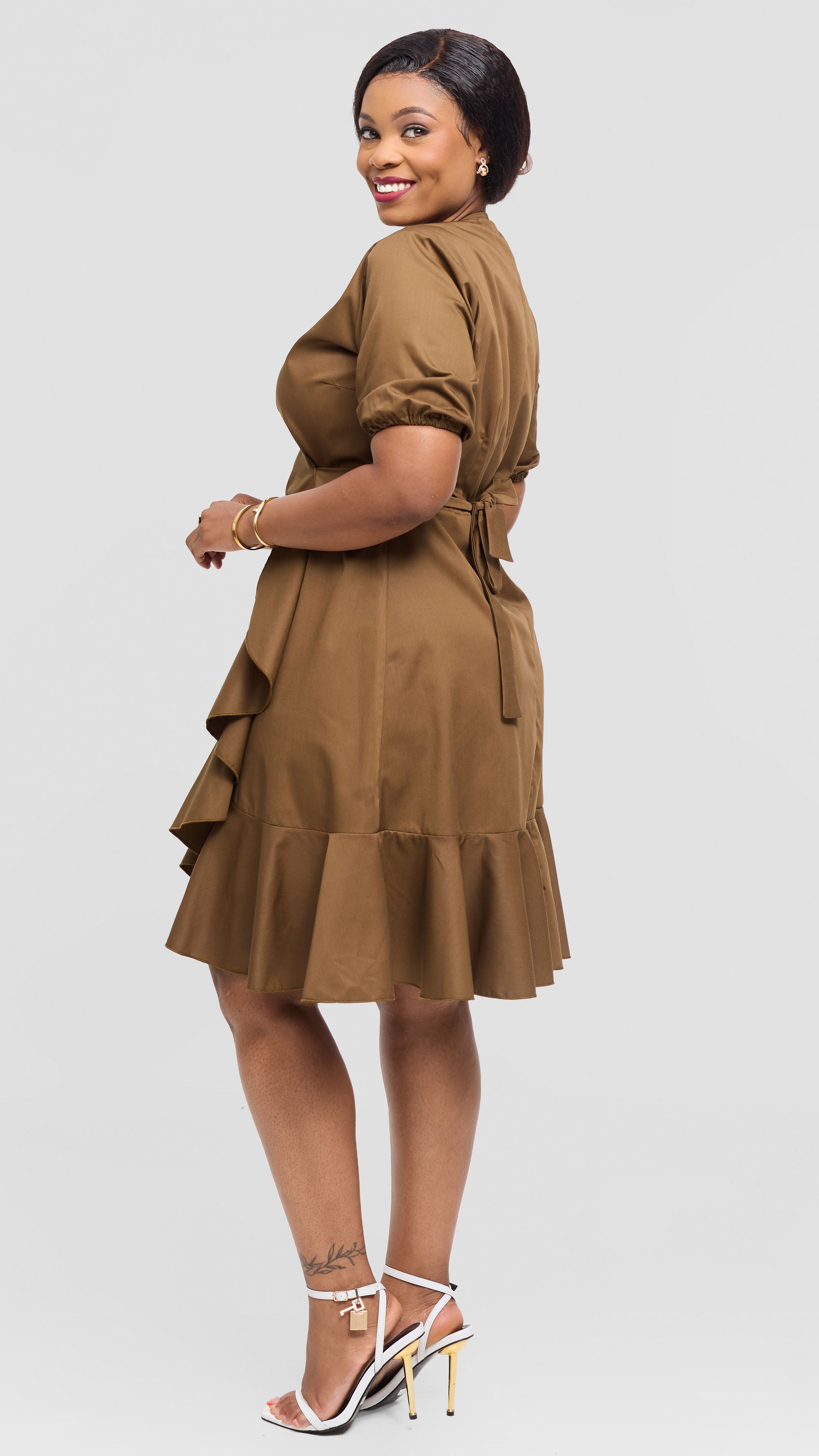 Willa Wrap Dress - Brown