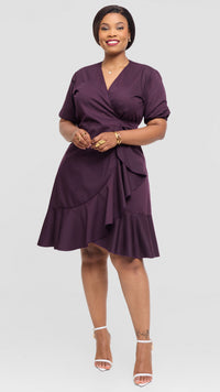 Vielim Wrap Dress - Dark purple