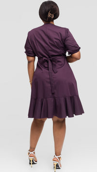 Vielim Wrap Dress - Dark purple