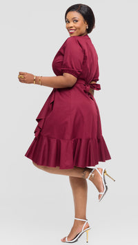 Vinikuba  Wrap Dress - Maroon